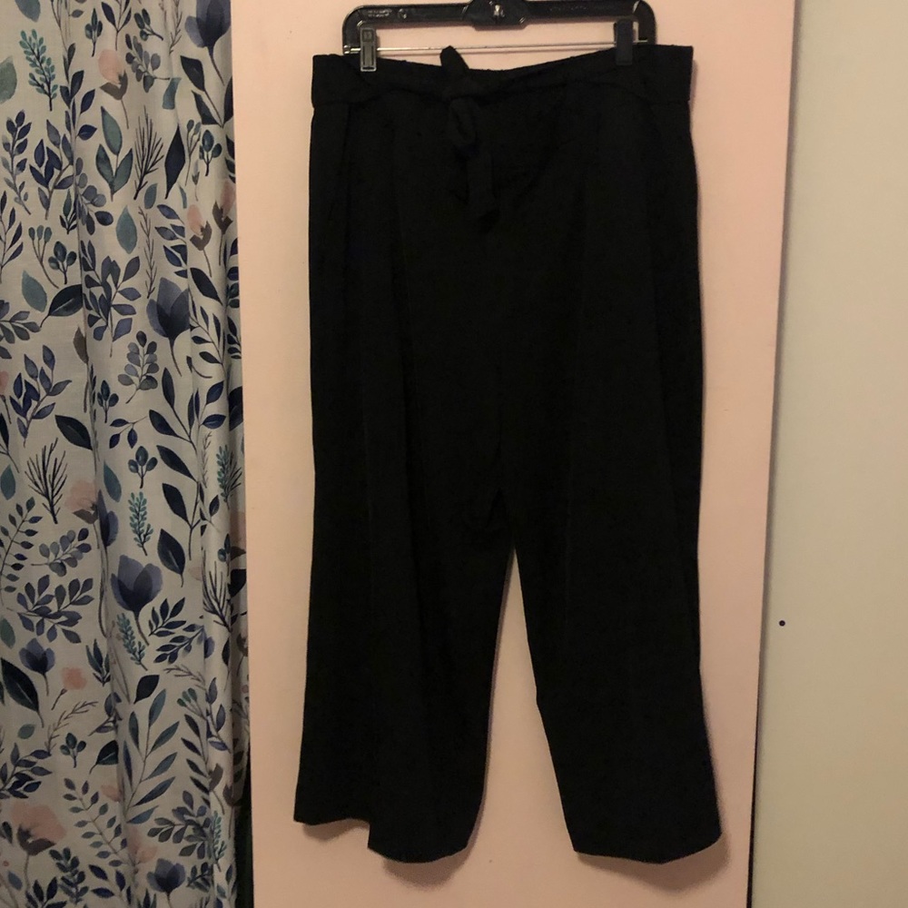 Tie Waist Black Trouser